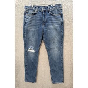 Rag & Bone Jeans Mens 34x32 Blue Fit 2 Slim Stretch Distressed Denim Preppy